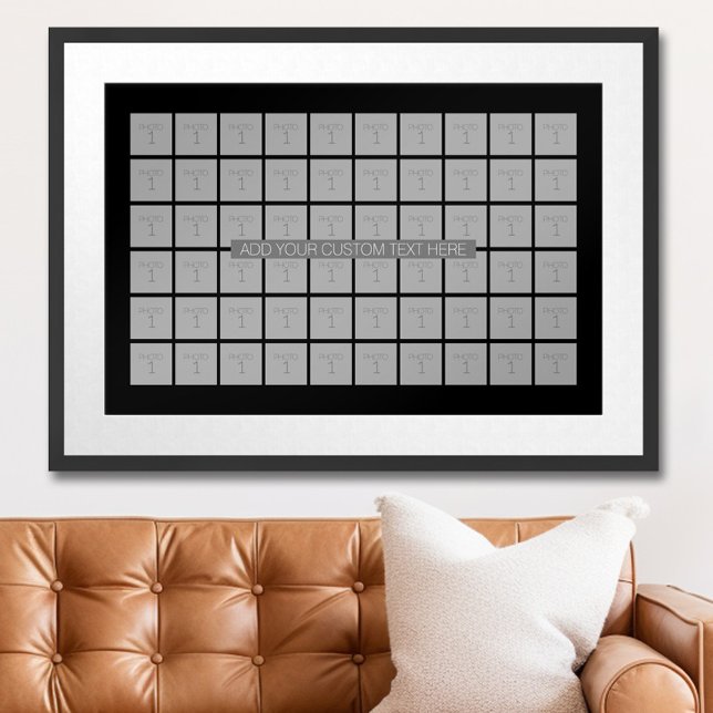 60 Photo Template Collage - Can Edit Colour Poster (Personalized Photo Poster)