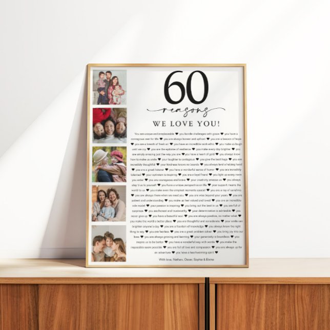 60 Reasons We Love You Birthday or Anniversary Poster (Creator Uploaded)