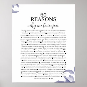 60 Reasons we love you gift Poster