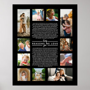 60 reasons why we love you birthday gift for him poster