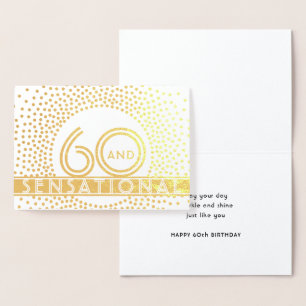 60 & Sensational Happy Birthday Chic Vintage Deco Foil Card