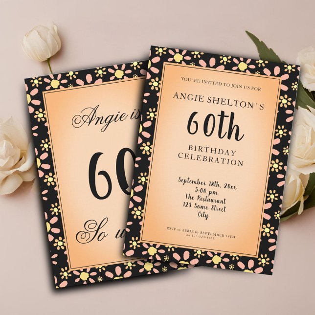 60 so What Daisy Flower Floral 60th Birthday Party Invitation (Creator Uploaded)