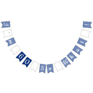 60 so what Funny Saying Blue 60th Birthday Party Bunting