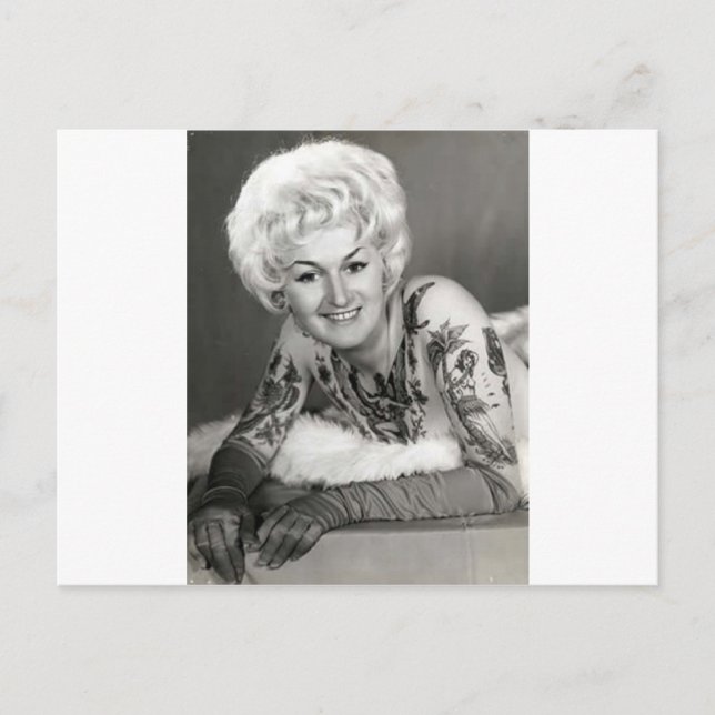 '60 Tattooed Lady Postcard (Front)