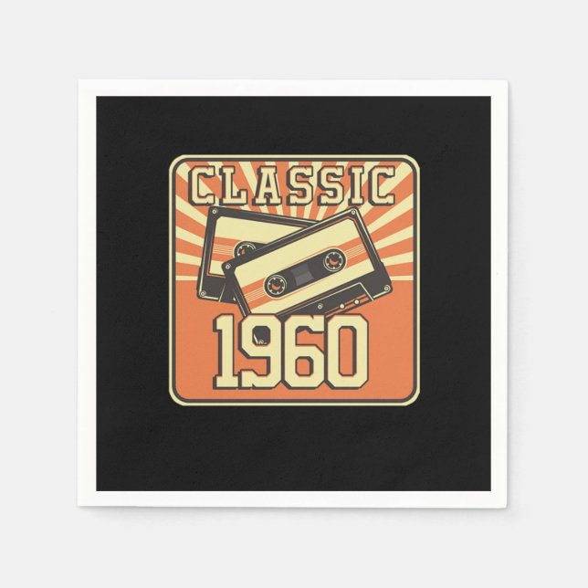 60 th Birthday Gift for Men And Women Born in 1960 Napkin (Front)