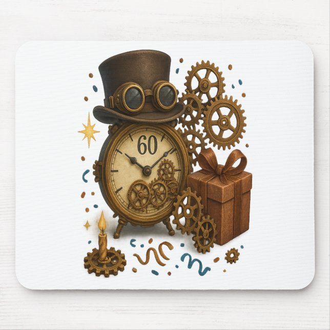 60 & Timeless – Steampunk Celebration Mouse Pad (Front)