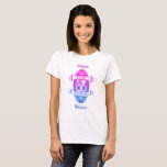 60 traditional diamond 60th  wedding anniversary T-Shirt<br><div class="desc">You can customise the husband and wife names. If you would like any help personalising this design please feel free to use to ask this design a button, which is immediately below this text. A romantic pink and blue coat of arms style wedding anniversary design. This design is for people...</div>