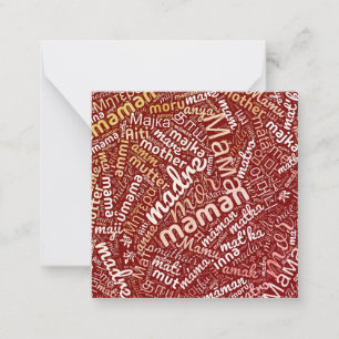 60 Words for 'Mother' in Different Languages Card