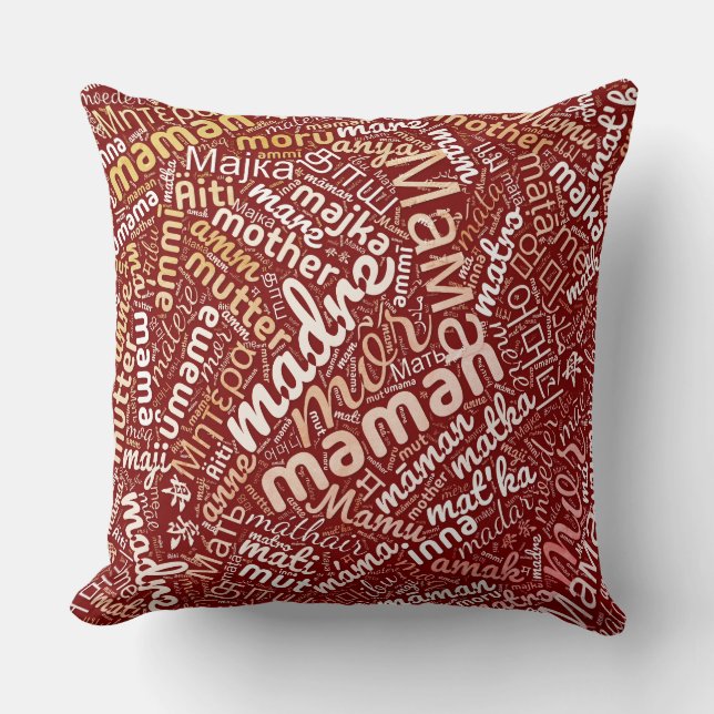60 Words for 'Mother' in Different Languages Cushion (Front)