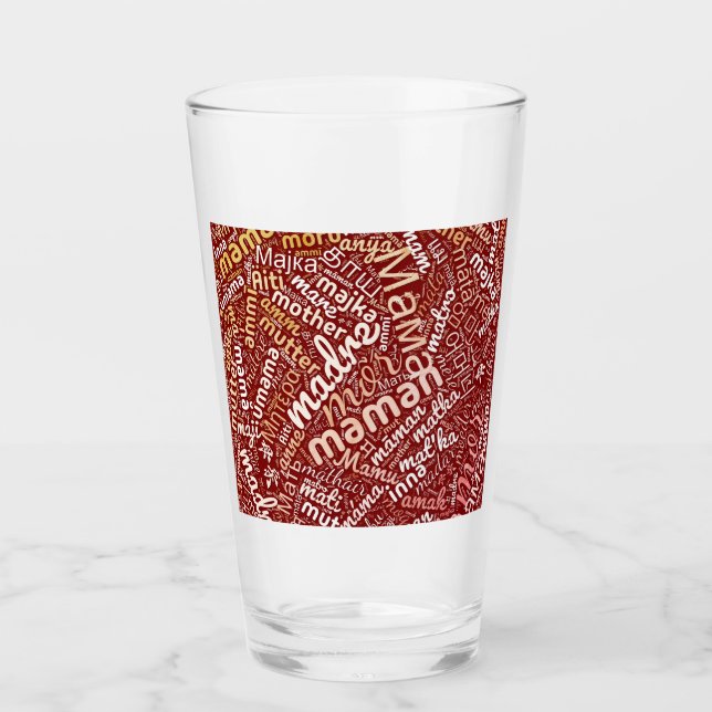 60 Words for 'Mother' in Different Languages Glass (Front)