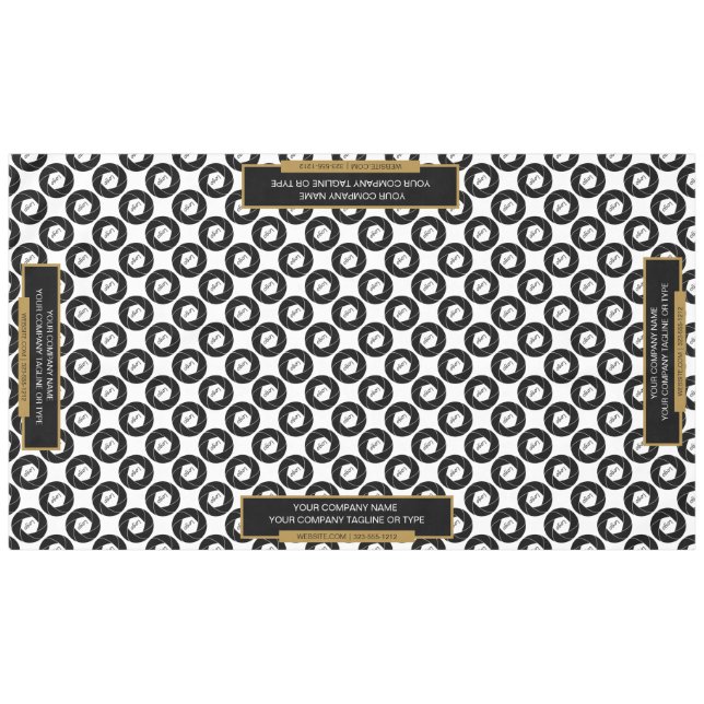 60"x104" Trade Show Tablecloth Gold Black (Front (Horizontal))