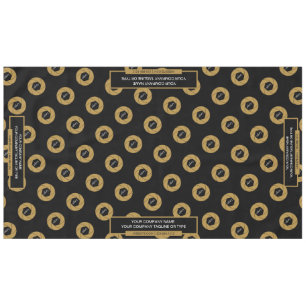 60"x104" Trade Show Tablecloth Logo Gold Black