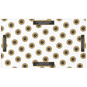 60"X104" Trade Show Tablecloth Logo Gold White