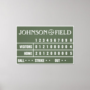 60" x 40" Baseball Scoreboard Wrapped Canvas