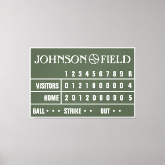 60" x 40" Baseball Scoreboard Wrapped Canvas