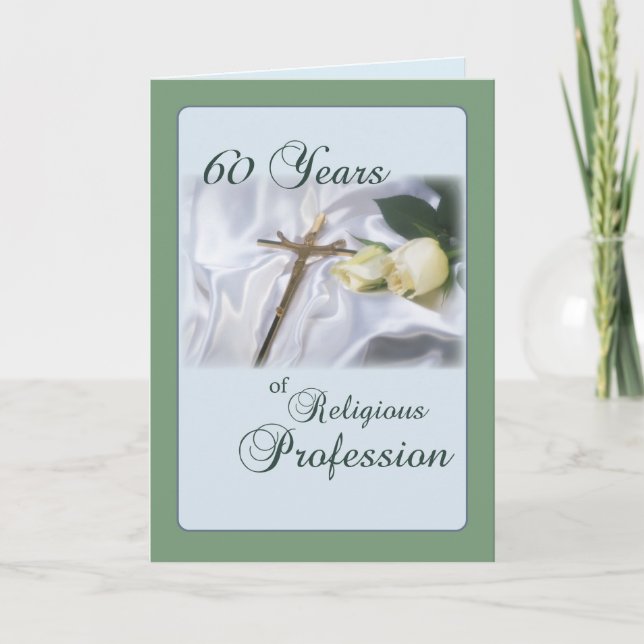 60 Year Anniversary for Nun, Religious Profession Card (Front)