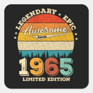 60 Year Old Bday 1965 Awesome 60th Birthday Gift Square Sticker