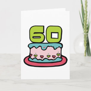 60 Year Old Birthday Cake Card