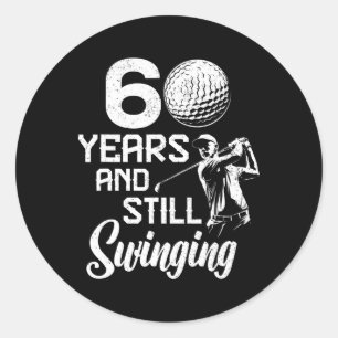 60 Year Old Birthday Gifts Golfer Vintage 60th Bir Classic Round Sticker