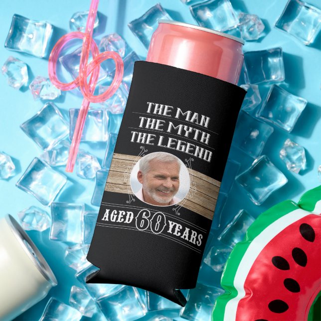 60 Year Old Birthday The Man The Myth The Legend Seltzer Can Cooler (In Situ Summer)