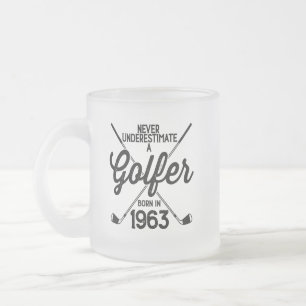 60 Year Old Golfer Golfing 1963 Golfer's 60th Frosted Glass Coffee Mug