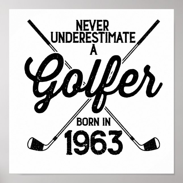 60 Year Old Golfer Golfing 1963 Golfer's 60th Poster (Front)
