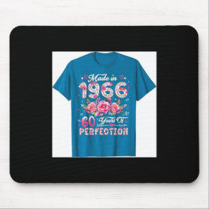 60 Year Old Made in 1966 Floral 60th Birthday Mouse Pad