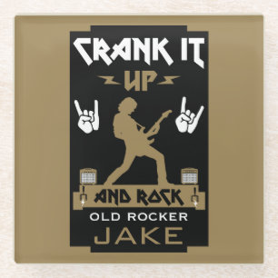 60 Year Old Rockers Birthday Glass Coaster