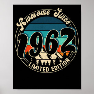60 Year Old Vintage 60th Year Old Birthday 1962 Poster