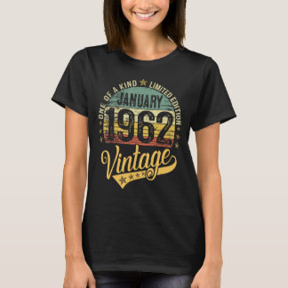 60 Year Old Vintage January 1963 60th Bday Men Wom T-Shirt
