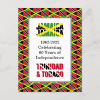 60 Years Anniversary Jamaica Trinidad Postcard