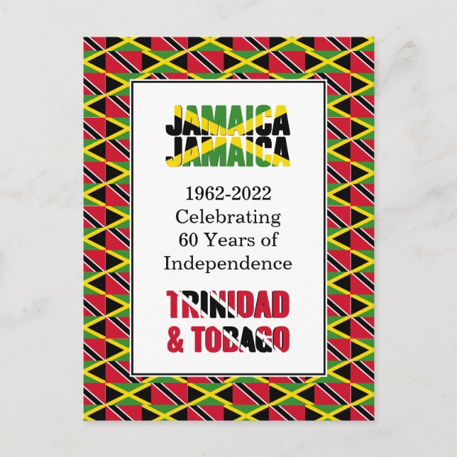 60 Years Anniversary Jamaica Trinidad Postcard (Front)