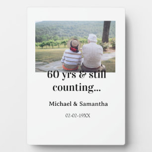 60 years anniversary still counting photo name dat plaque