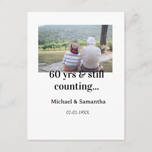 60 years anniversary still counting photo name dat postcard (Front)