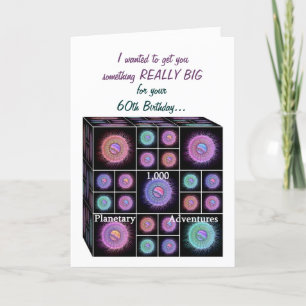 60 Years Birthday Card with Sci Fi Planets - FUNNY