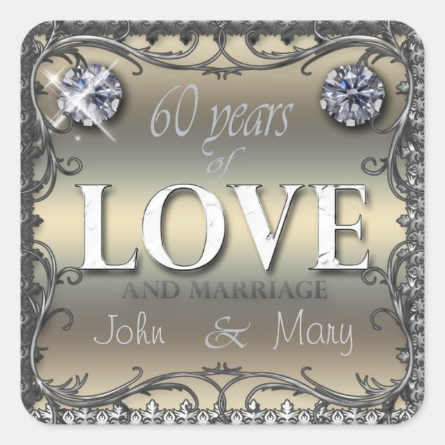 60 Years of Love Square Sticker (Front)