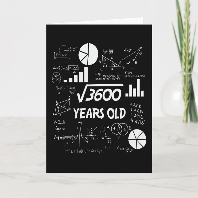 60 Years Old Bday Math Teacher 60th Birthday Gift Card (Front)