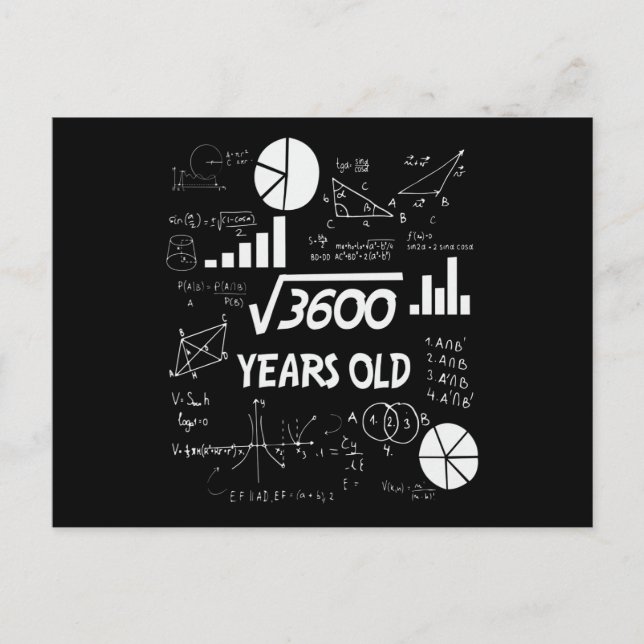 60 Years Old Bday Math Teacher 60th Birthday Gift Postcard (Front)