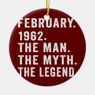 60 Years Old Birthday Gifts The Man Myth Legend Ceramic Tree Decoration