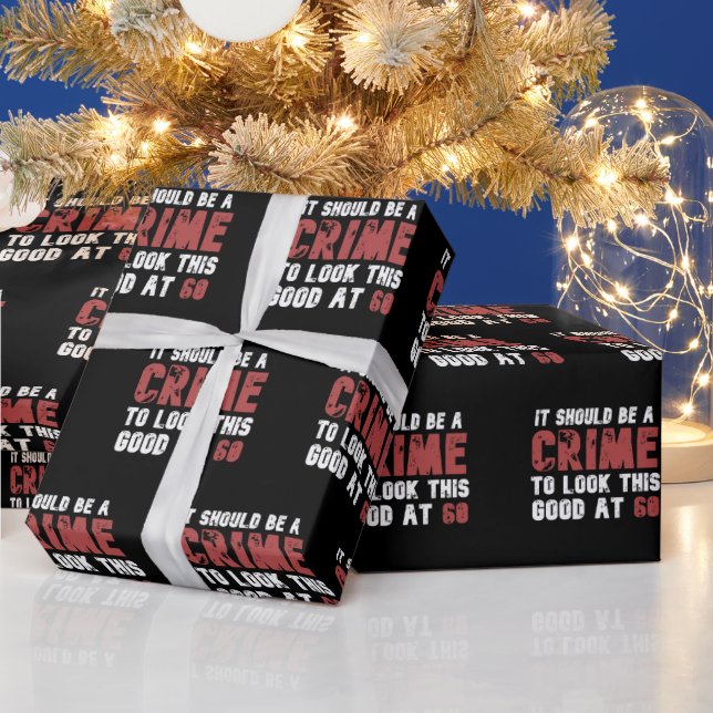 60 Years Old Funny 60th Birthday Distressed Wrapping Paper (Holidays)