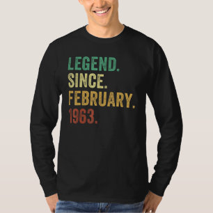 60 Years Old Gifts Legend Since February 1963 60th T-Shirt