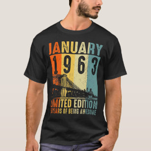 60 Years Old Gifts Vintage January 1963 60th Birth T-Shirt