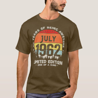 60 Years Old July 1962 Limited Edition 60th Birthd T-Shirt