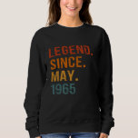 60 Years Old Legend Since May 1965 60th Birthday V Sweatshirt<br><div class="desc">60 Years Old Legend Since May 1965 60th Birthday Vintage</div>