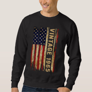 60 Years Old Vintage 1965 American Flag 60th Birth Sweatshirt