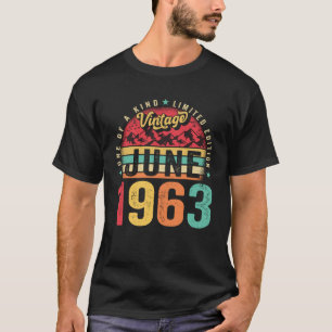 60 Years Old Vintage June 1963 60th Bday Men Wome T-Shirt