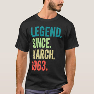 60 Years Old Vintage March 1963 60th Birthday T-Shirt