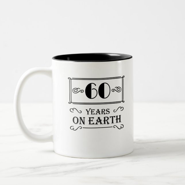 60 years on earth Two-Tone coffee mug (Left)