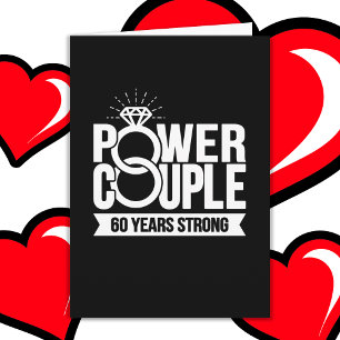 60 Years Strong Power Couple Cute 60th Anniversary Card