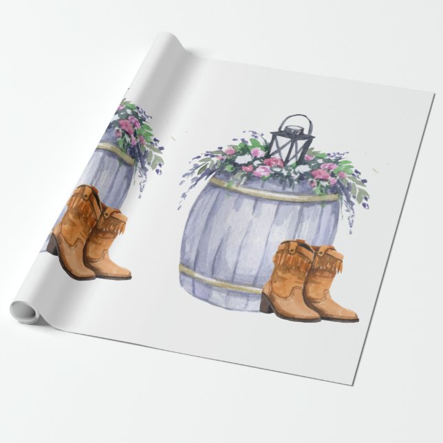 60lb Wrapping Paper Roll Summer Country Wedding Ru (Unrolled)